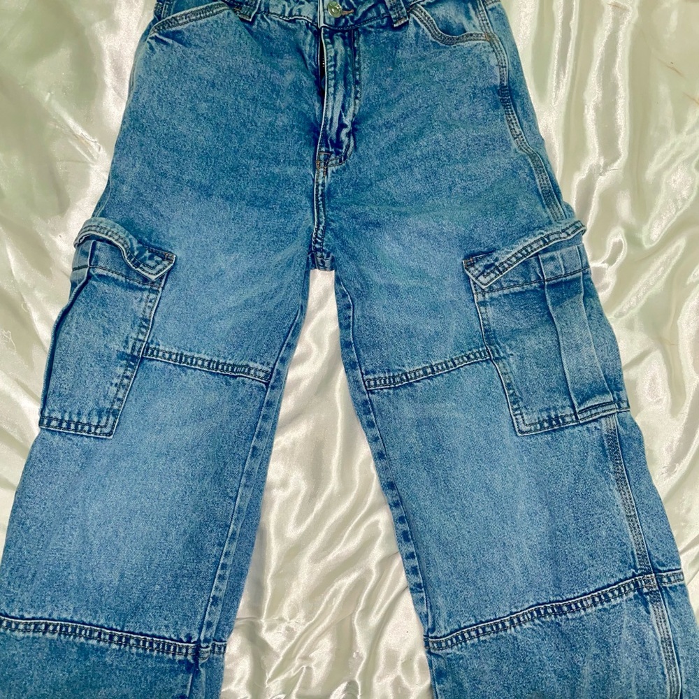 Blue H&M Cargo Jeans w/ side pockets